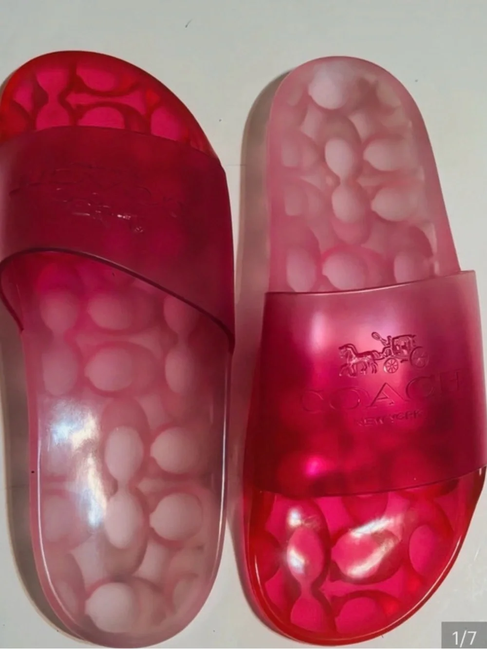Coach Pink Ombre Slide Sandals